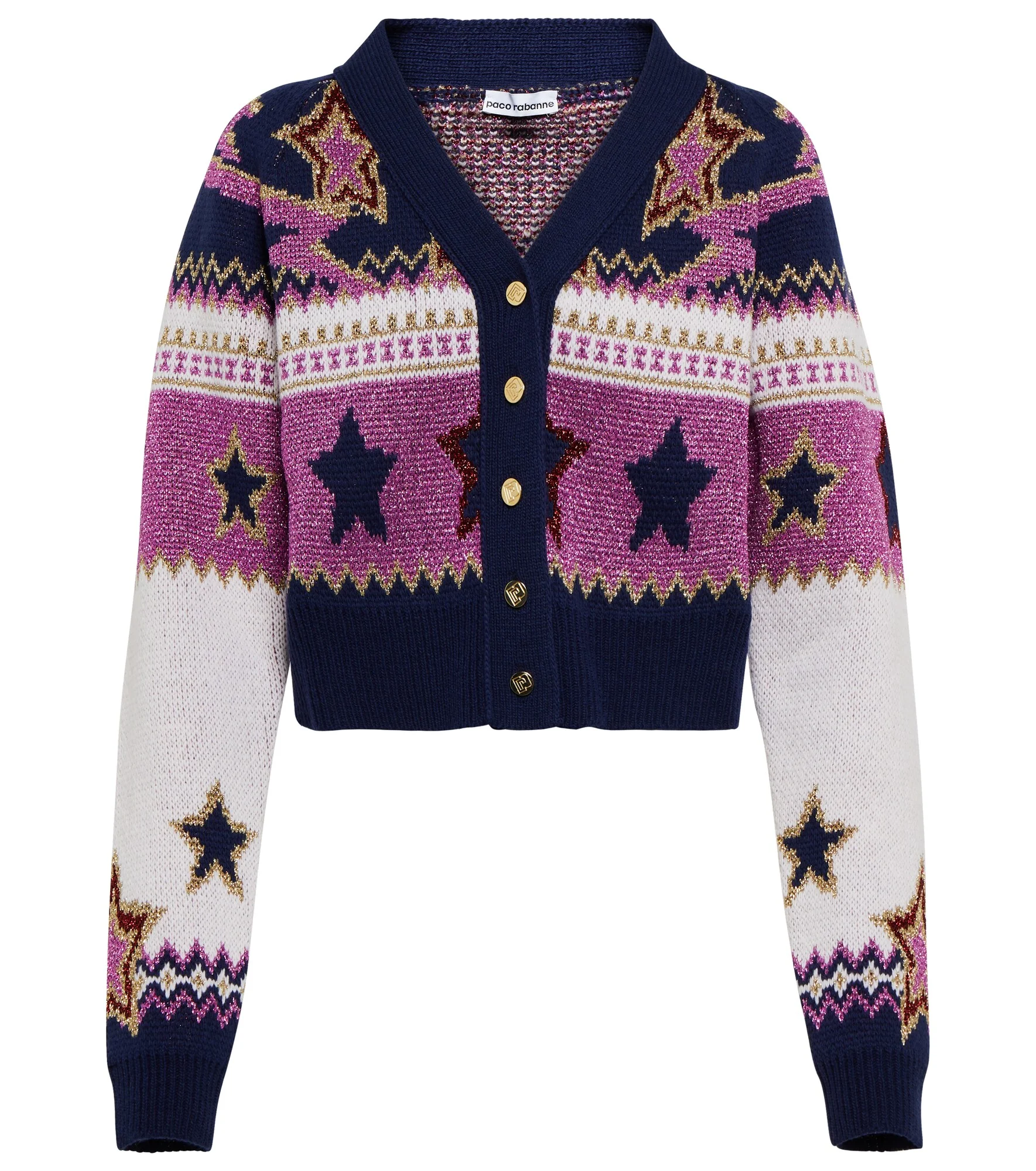 Jacquard cropped cardigan - 1