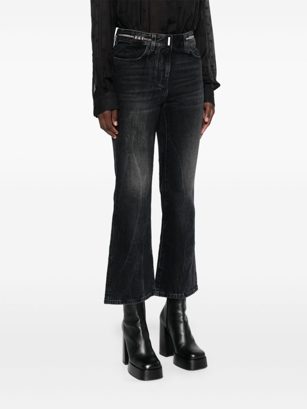 logo-plaque bootcut jeans - 3