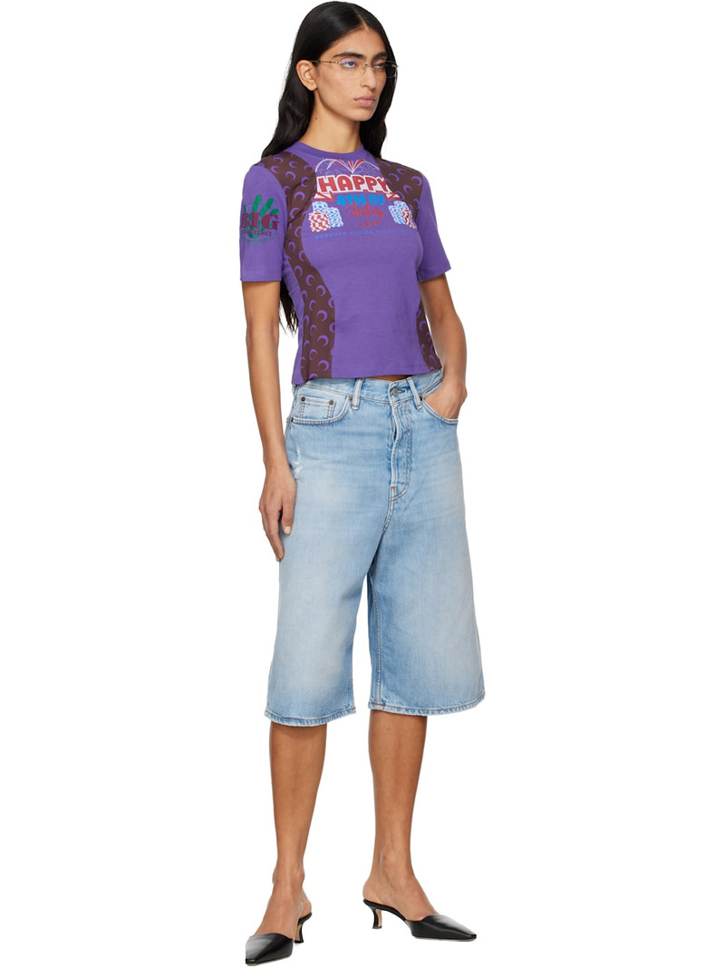 Marine Serre Purple Regenerated Graphic Jersey Baby Fit T-shirt outlook