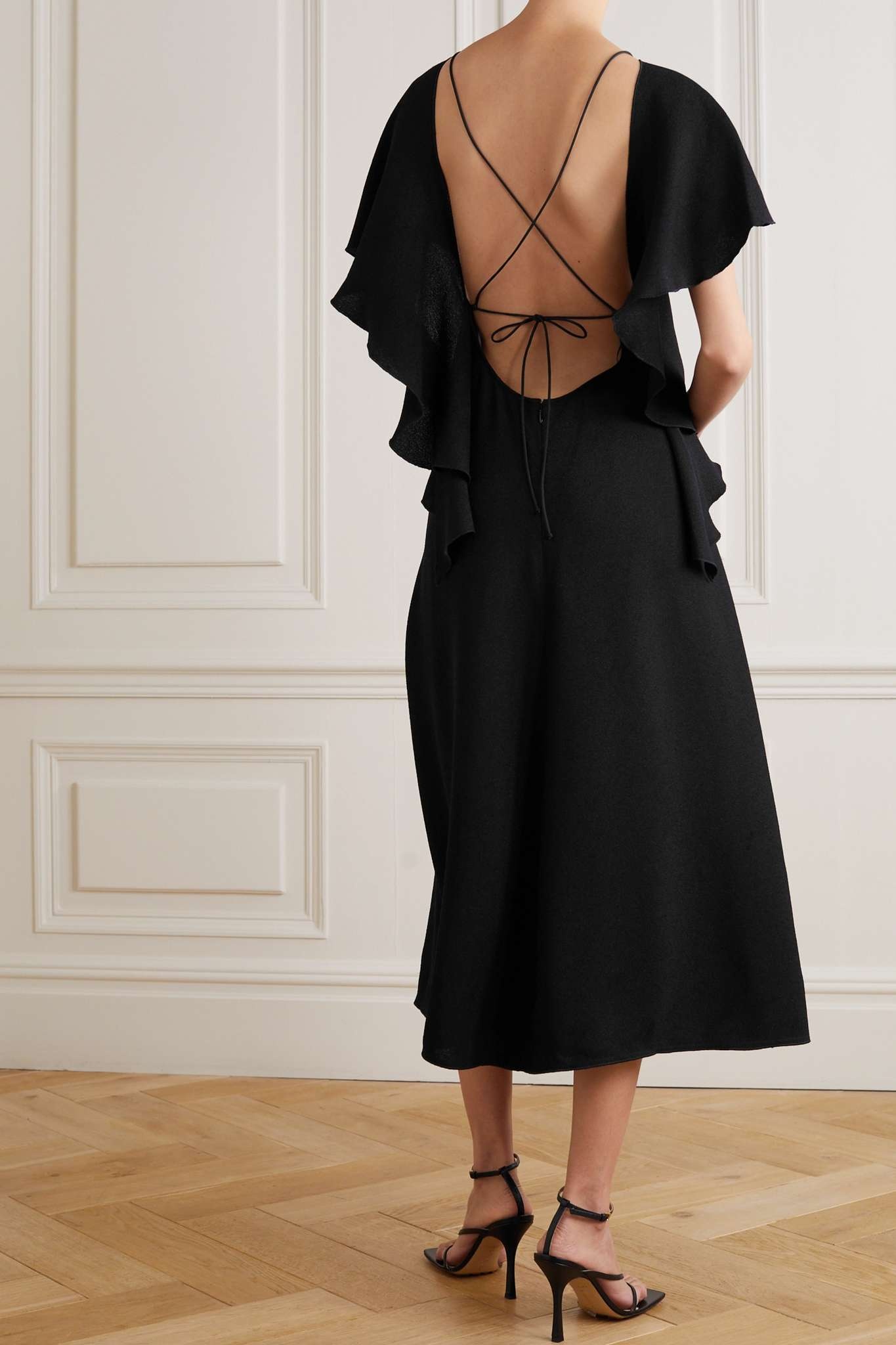 Open-back crepe midi dress - 2