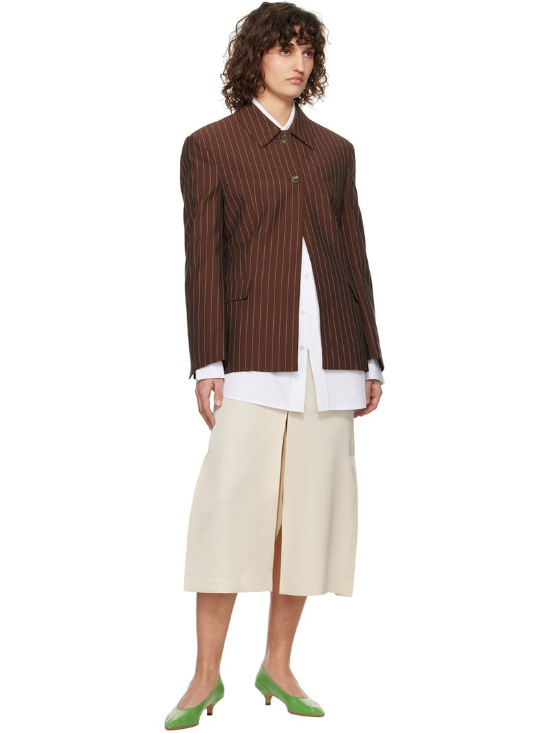 RECTO Off-White Front Slit Midi Skirt outlook