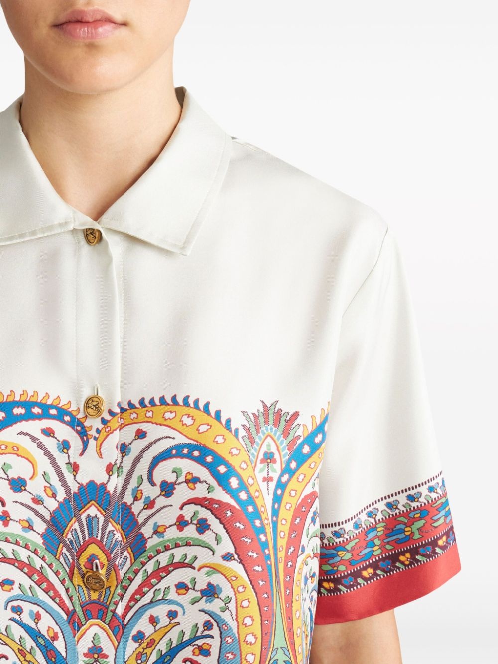 paisley-print silk-satin shirt - 5