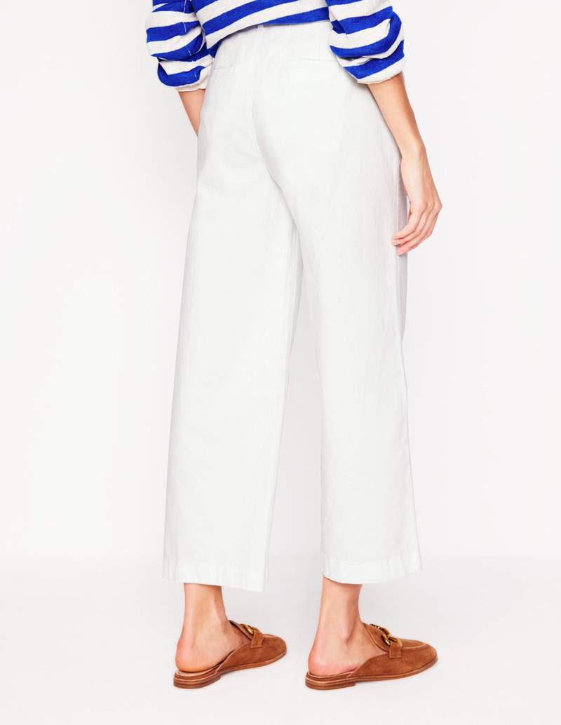 Barnsbury Crop Chino Pants-White 4