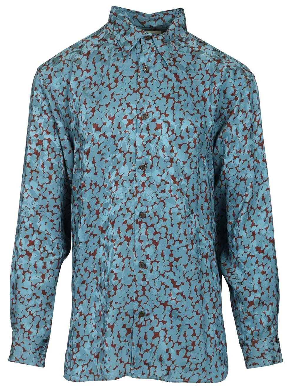 Dries Van Noten Men Shiny Satin Shirt - 1