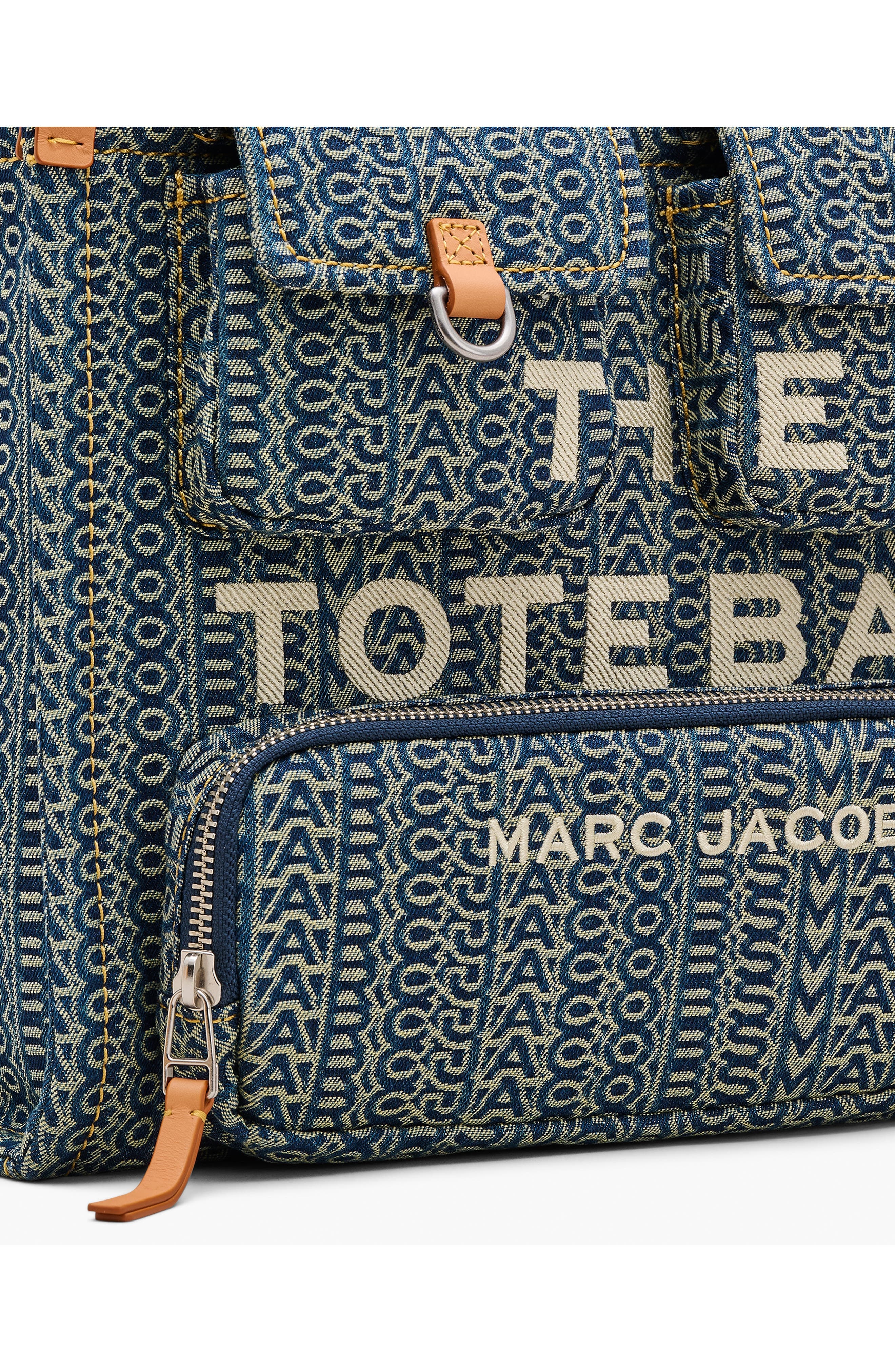Marc Jacobs The Cargo Monogram Denim Medium Tote Bag in Sun Faded Denim at Nordstrom - 6