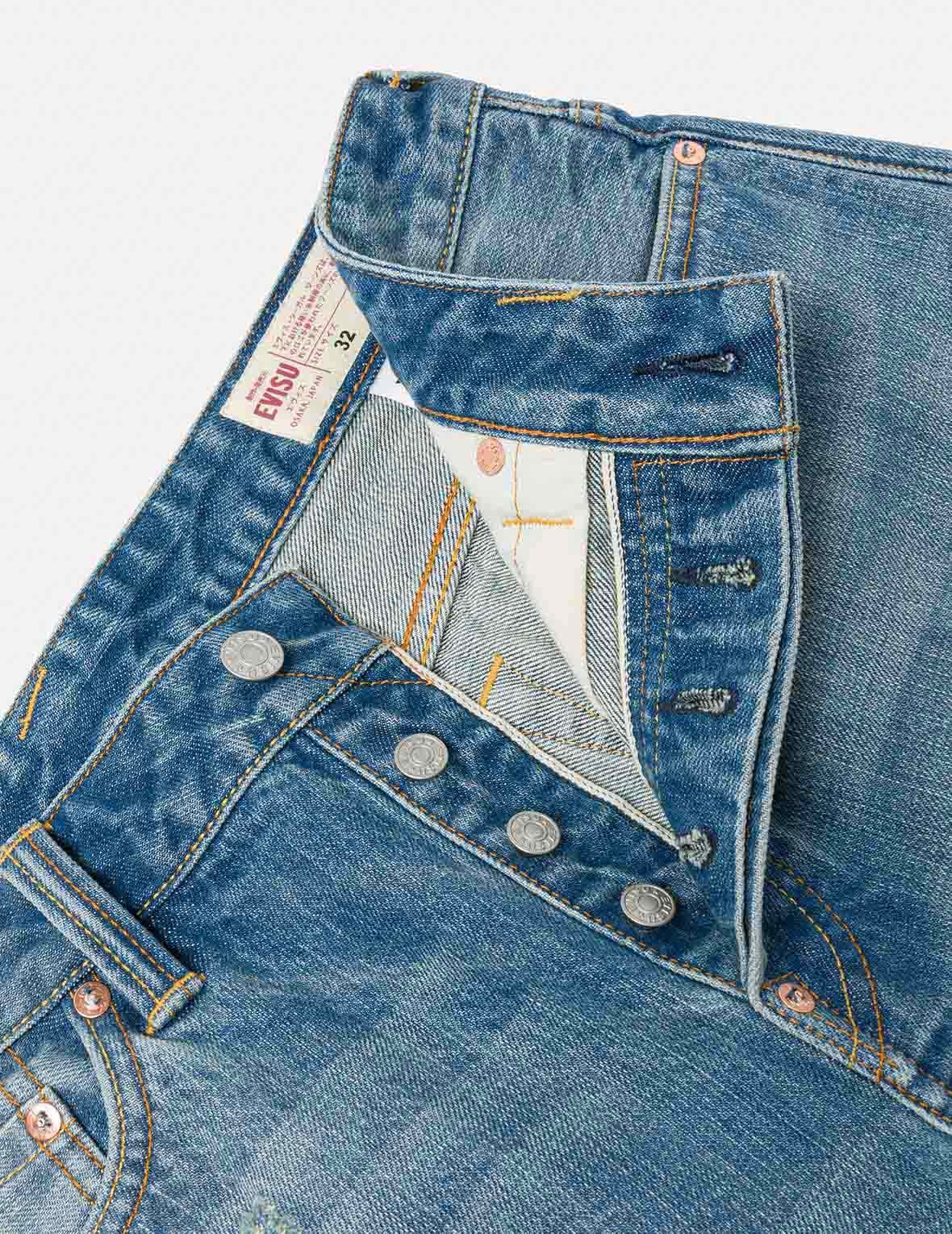 Playful Seagull and The Great Wave Print Regular Fit Denim Shorts - 7