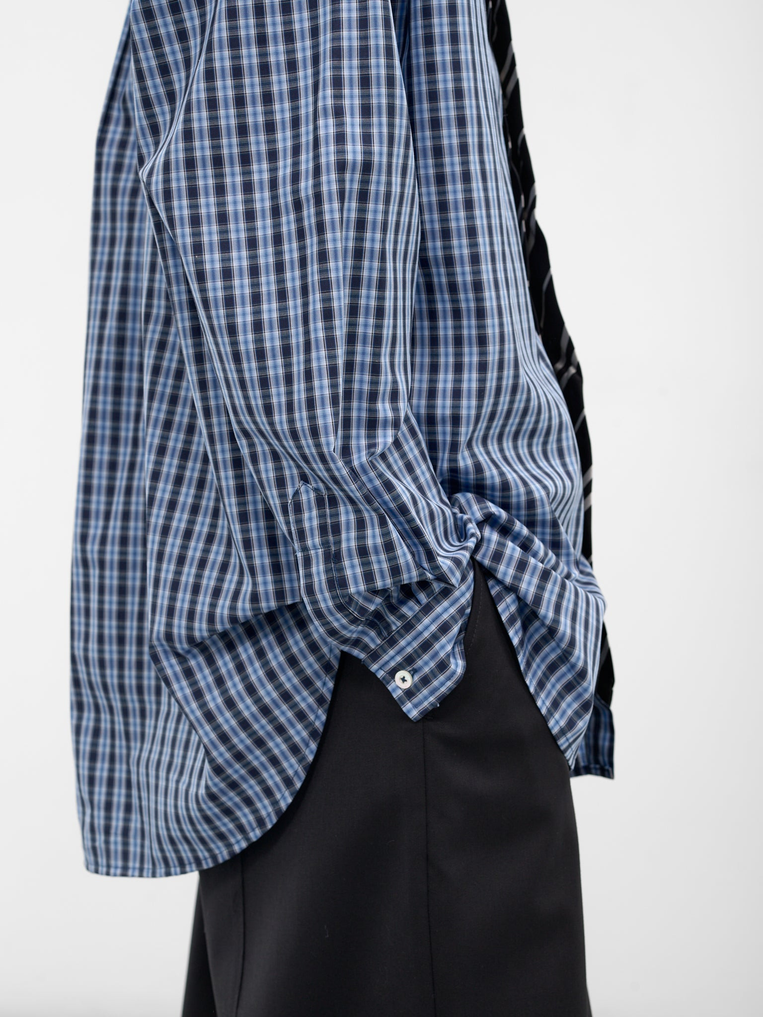 Blue Check Tie Button-Down Shirt - 4