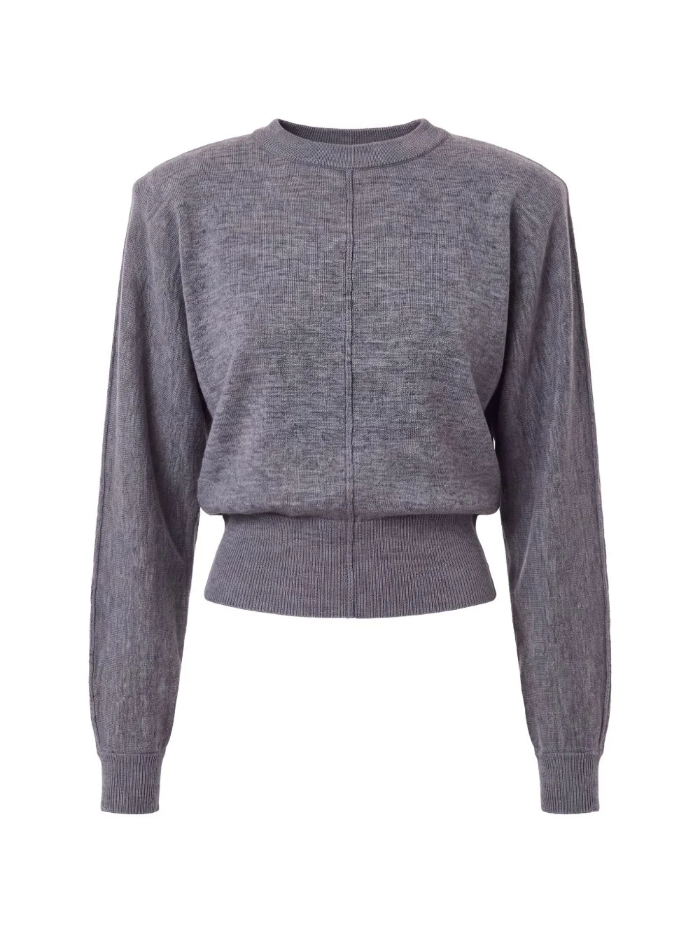 seam-detail shoulder-pad sweater - 1