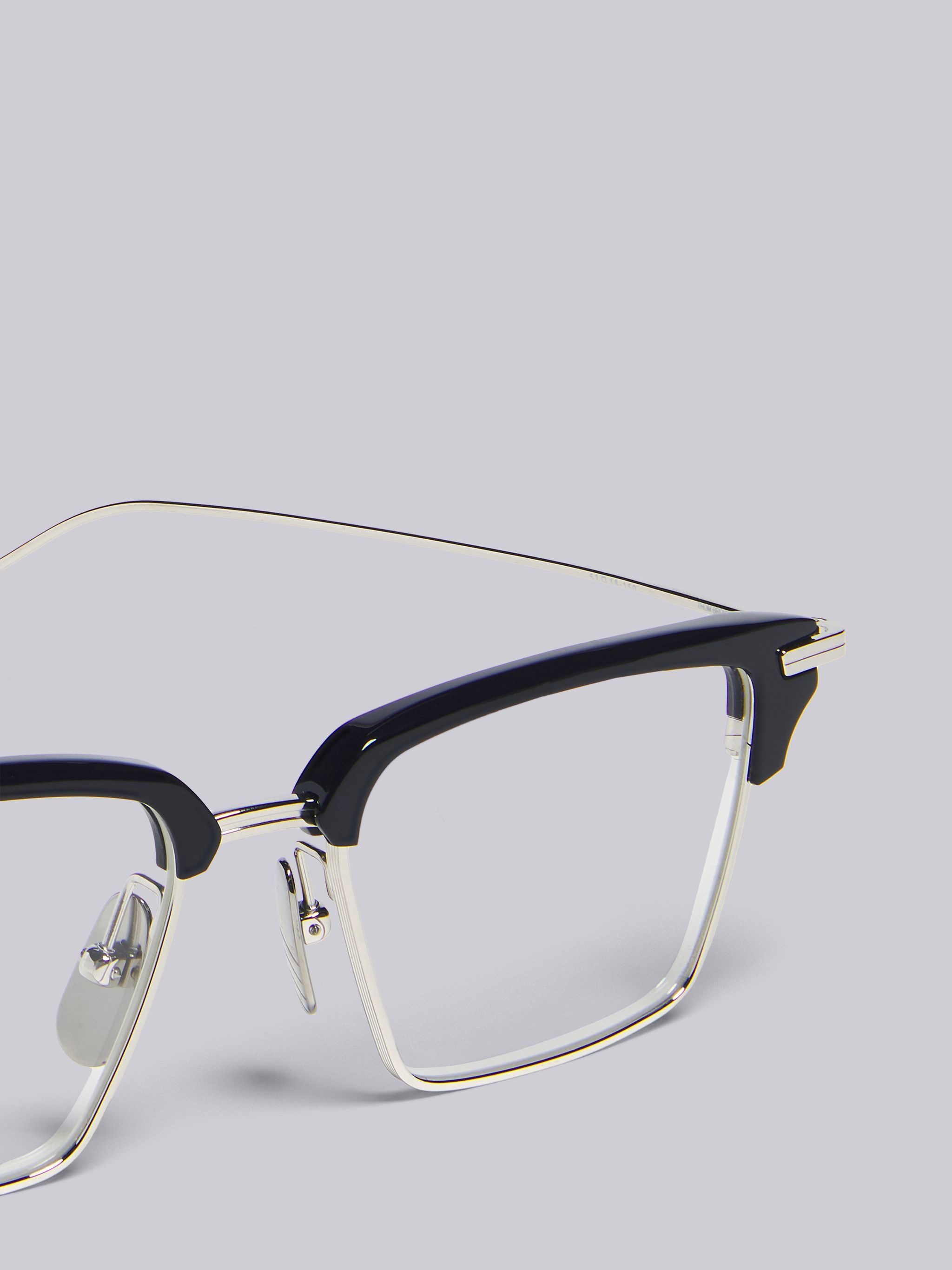 TB422 - Navy and Silver Wayfarer Eyeglasses - 2