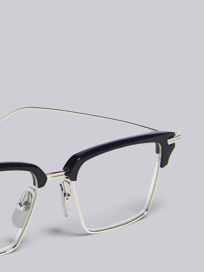 Thom Browne TB422 - Navy and Silver Wayfarer Eyeglasses outlook