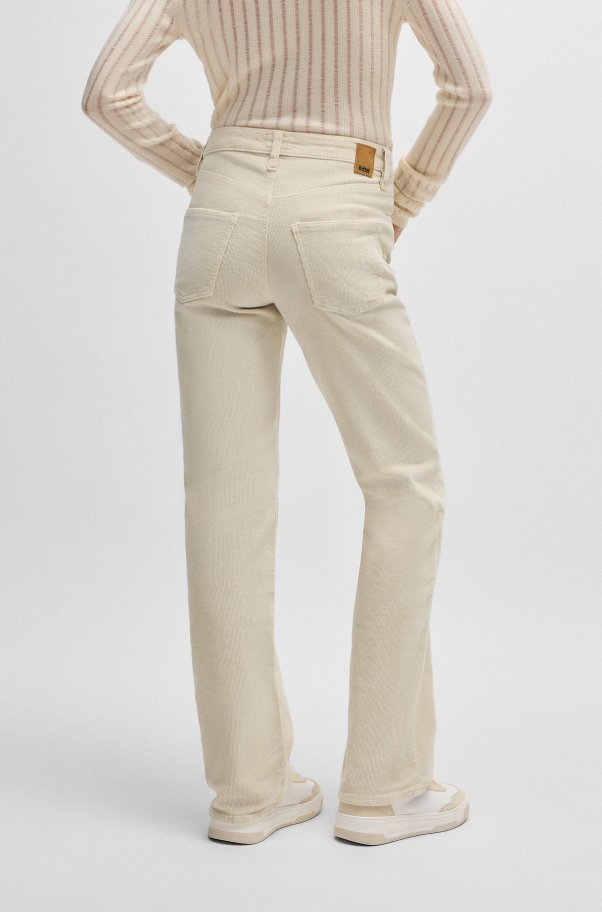 STRAIGHT-FIT JEANS IN STRETCH-COTTON CORDUROY DENIM - 4