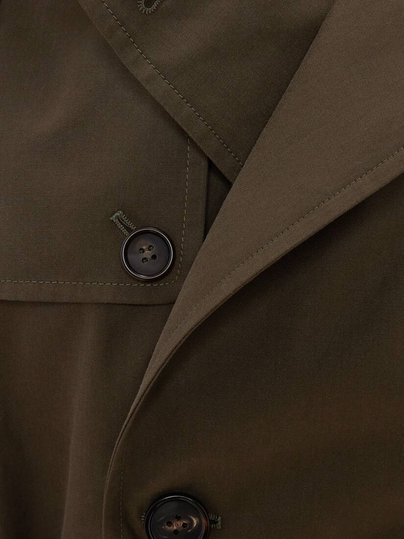 Men's Mcqueen Classic Harness Trench Coat in Khaki Green - 2