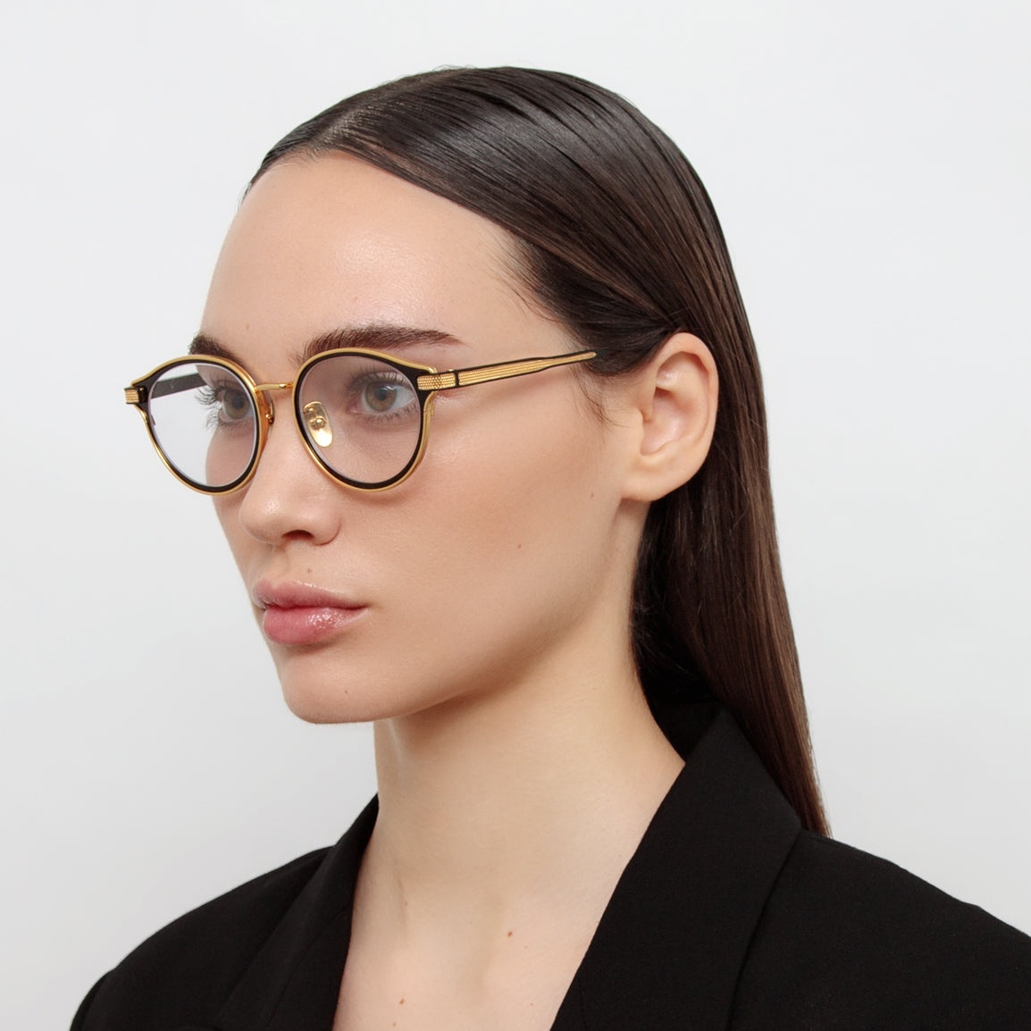 Anthony Oval Optical Frame in Matt Nickel and Yellow Gold - 3