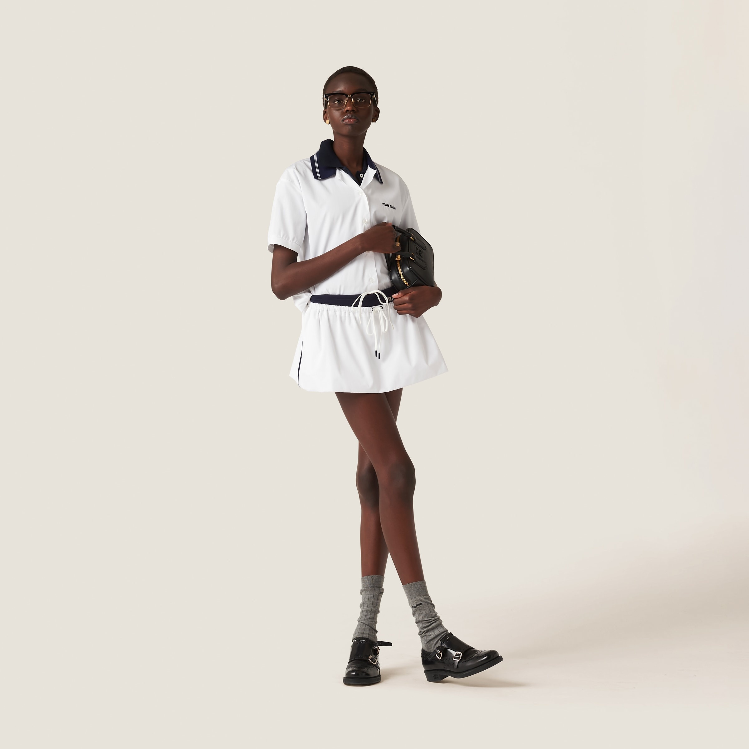 Poplin miniskirt - 2