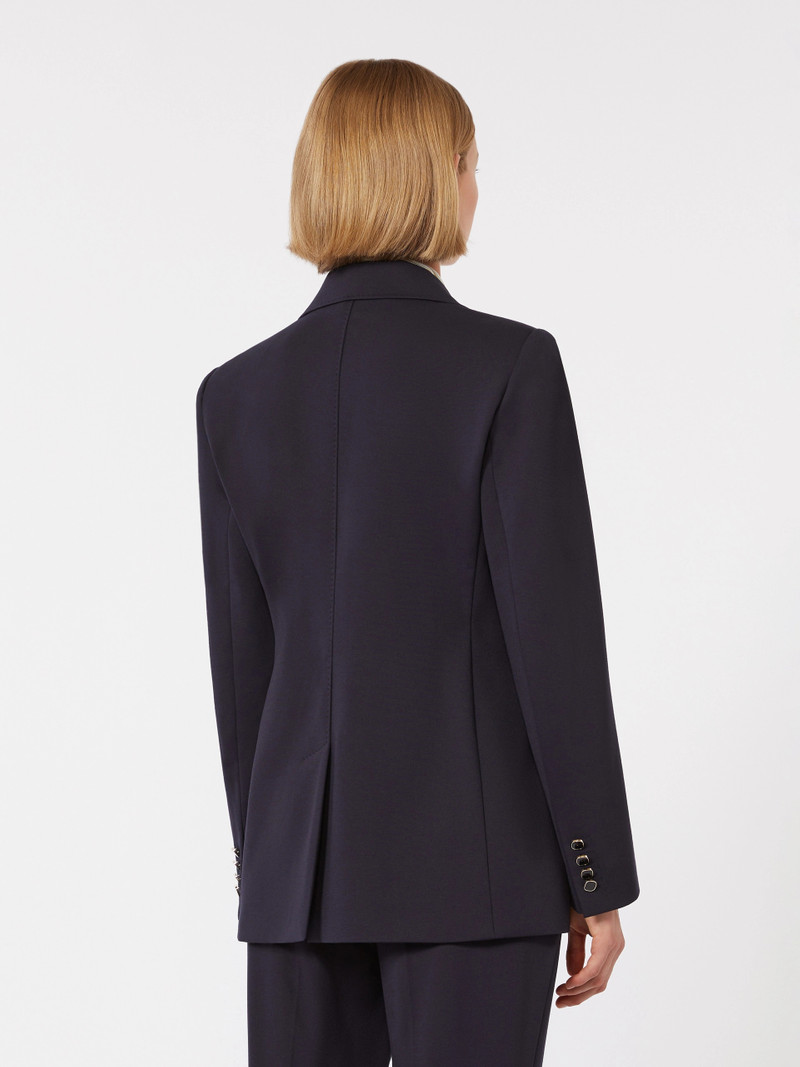 RIVIERA Milano-knit double-breasted jersey blazer - NAVY 4