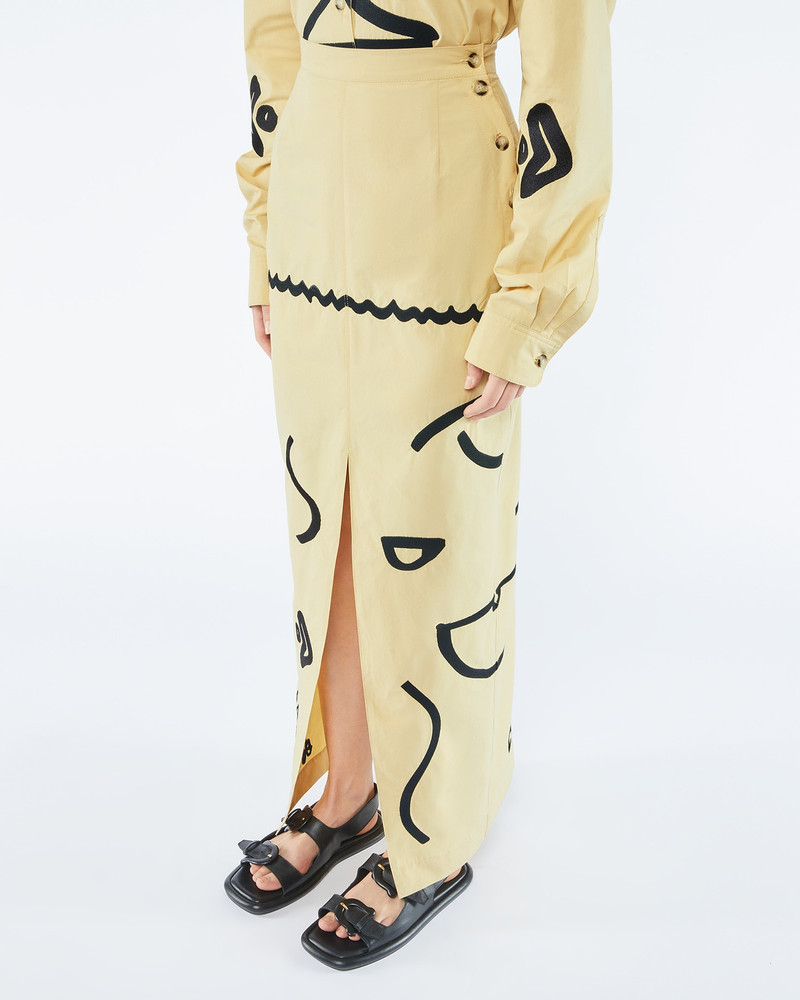 MARJO - Embroidered poplin shirt - Vintage creme 4