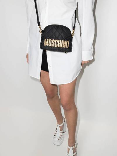 Moschino logo-patch quilted mini bag outlook