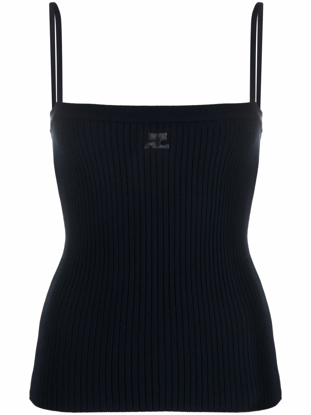logo-embroidered tank top - 1