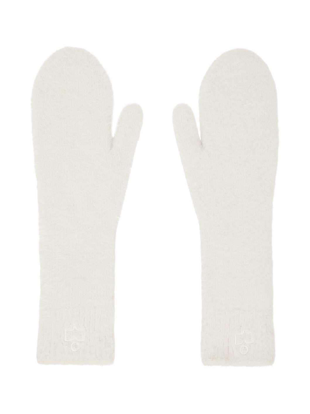 Beige Embroidered Gloves - 1