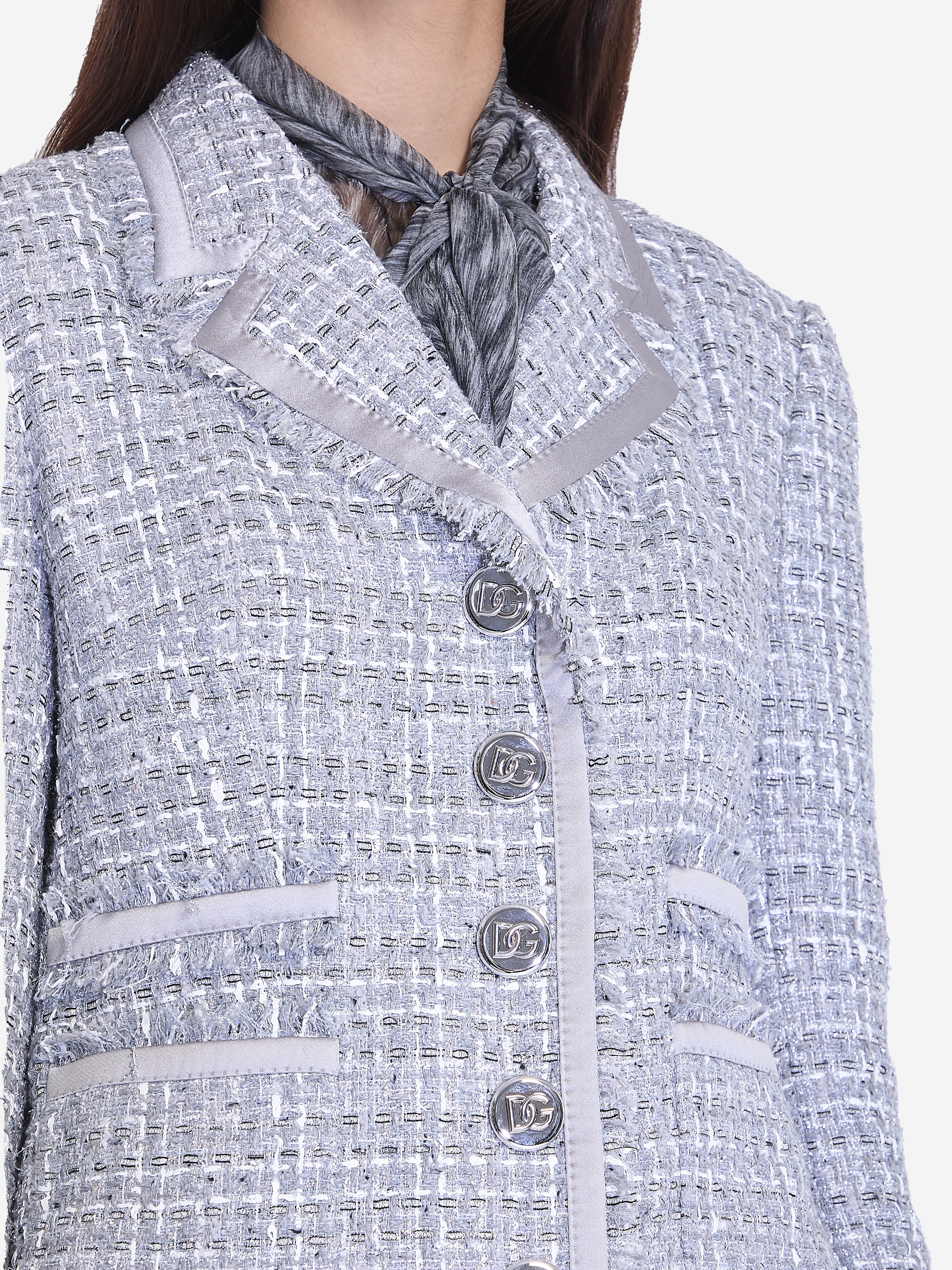 ジャケット Dolce&Gabbana Jacket In Grey Lame Boucle Dolce & Gabbana Jacket in grey lamé bouclé | leam | REVERSIBLE