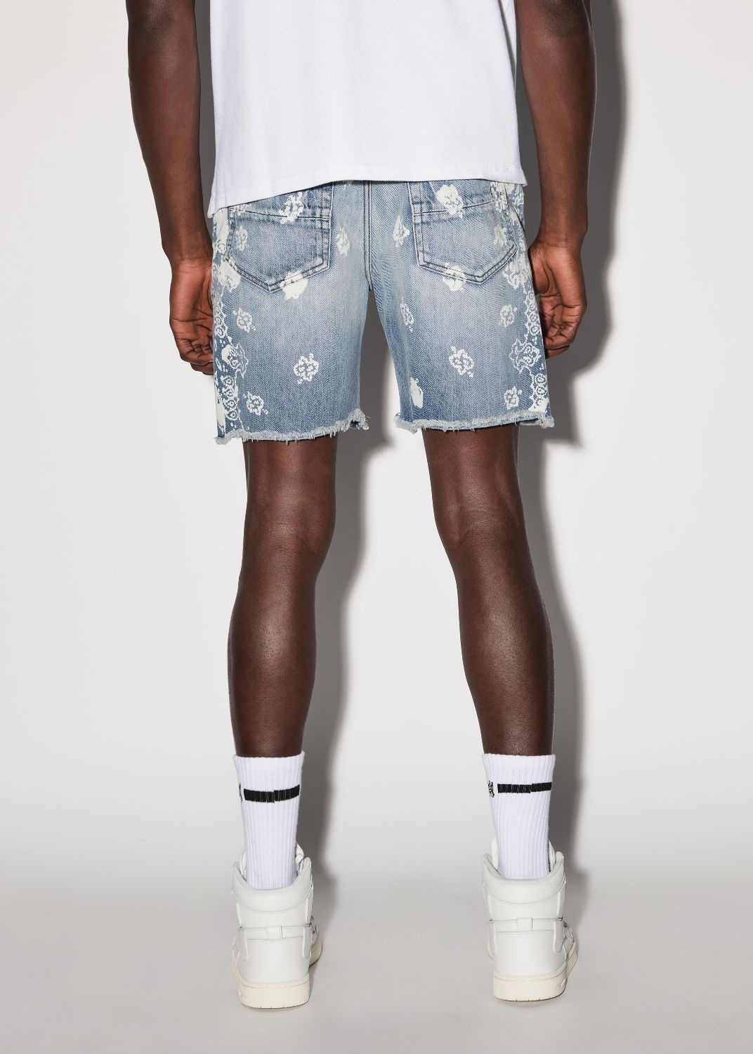 BLEACH BANDANA DENIM SHORT - 4