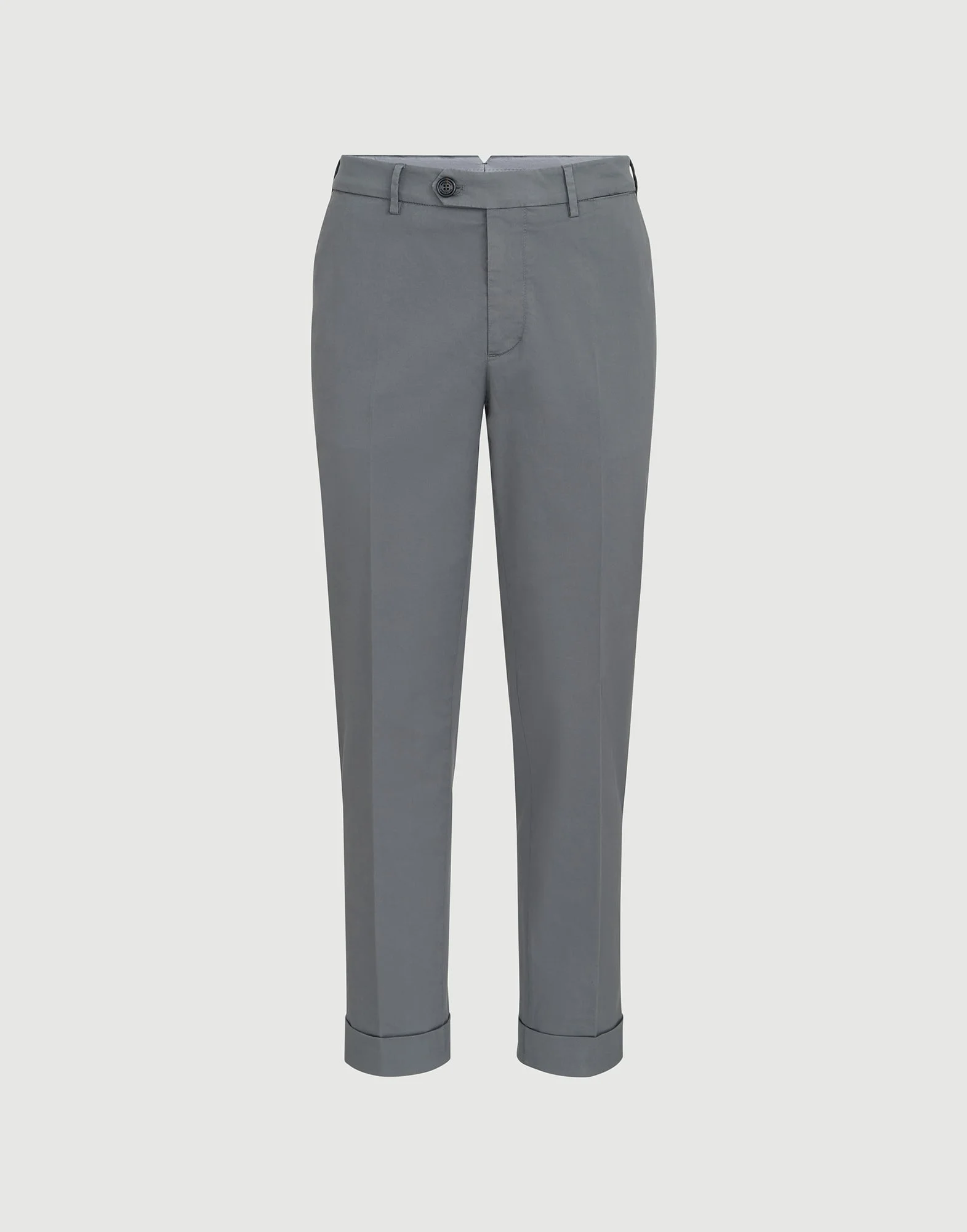 Garment-dyed Italian fit trousers in American Pima comfort cotton gabardine - 1