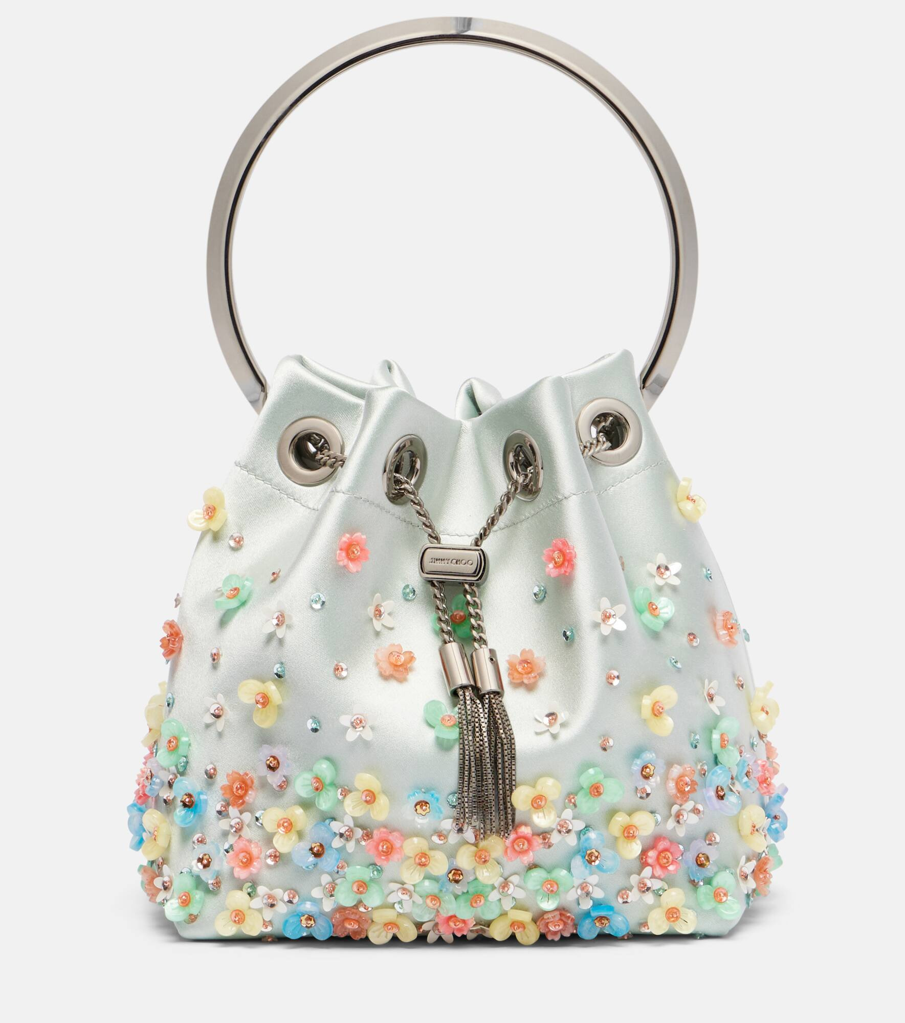 Bon Bon embellished satin bucket bag - 1