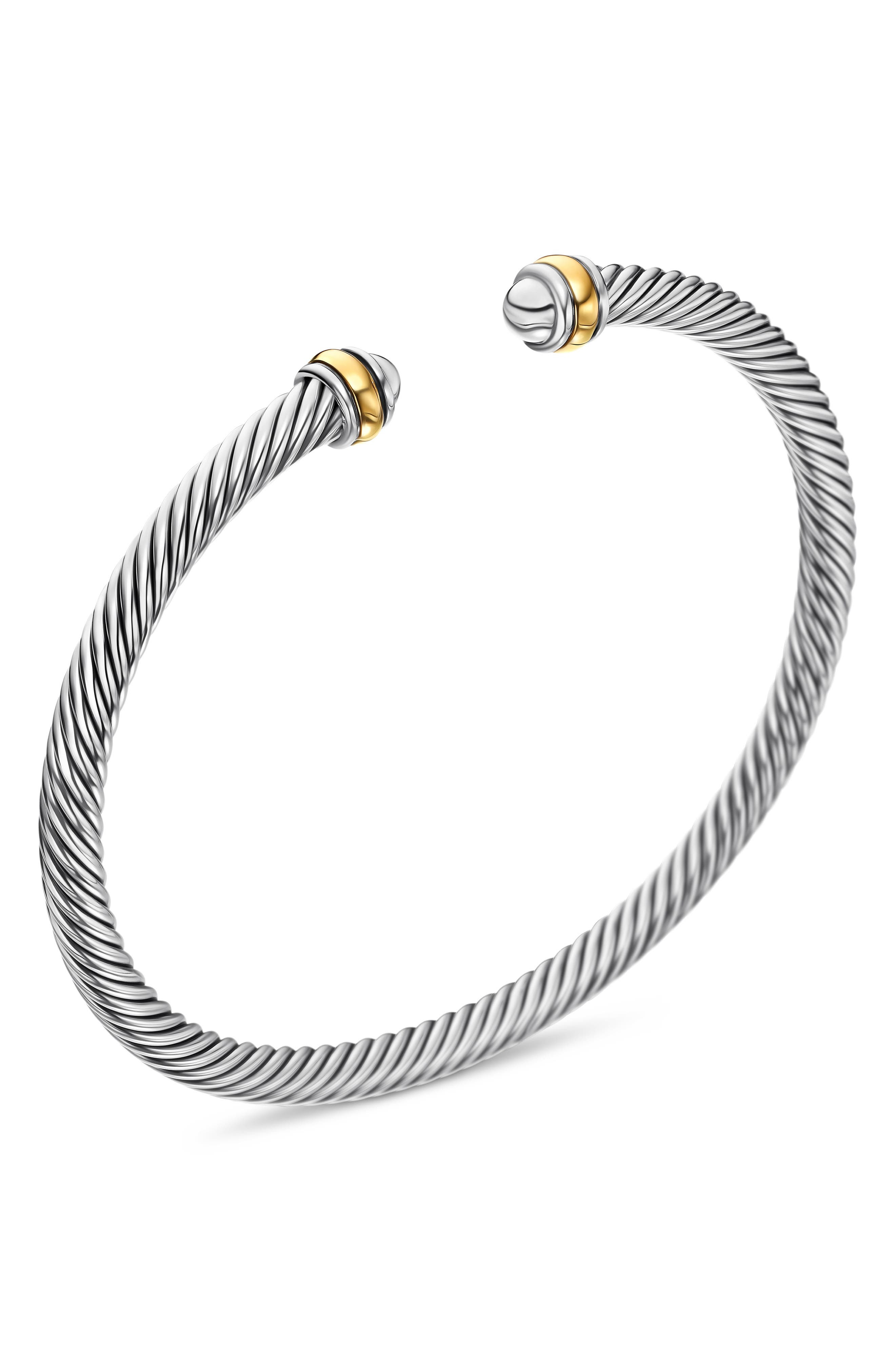 David Yurman Cable Classics Sterling Silver & 18K Yellow Gold Bracelet, 4mm at Nordstrom - 5
