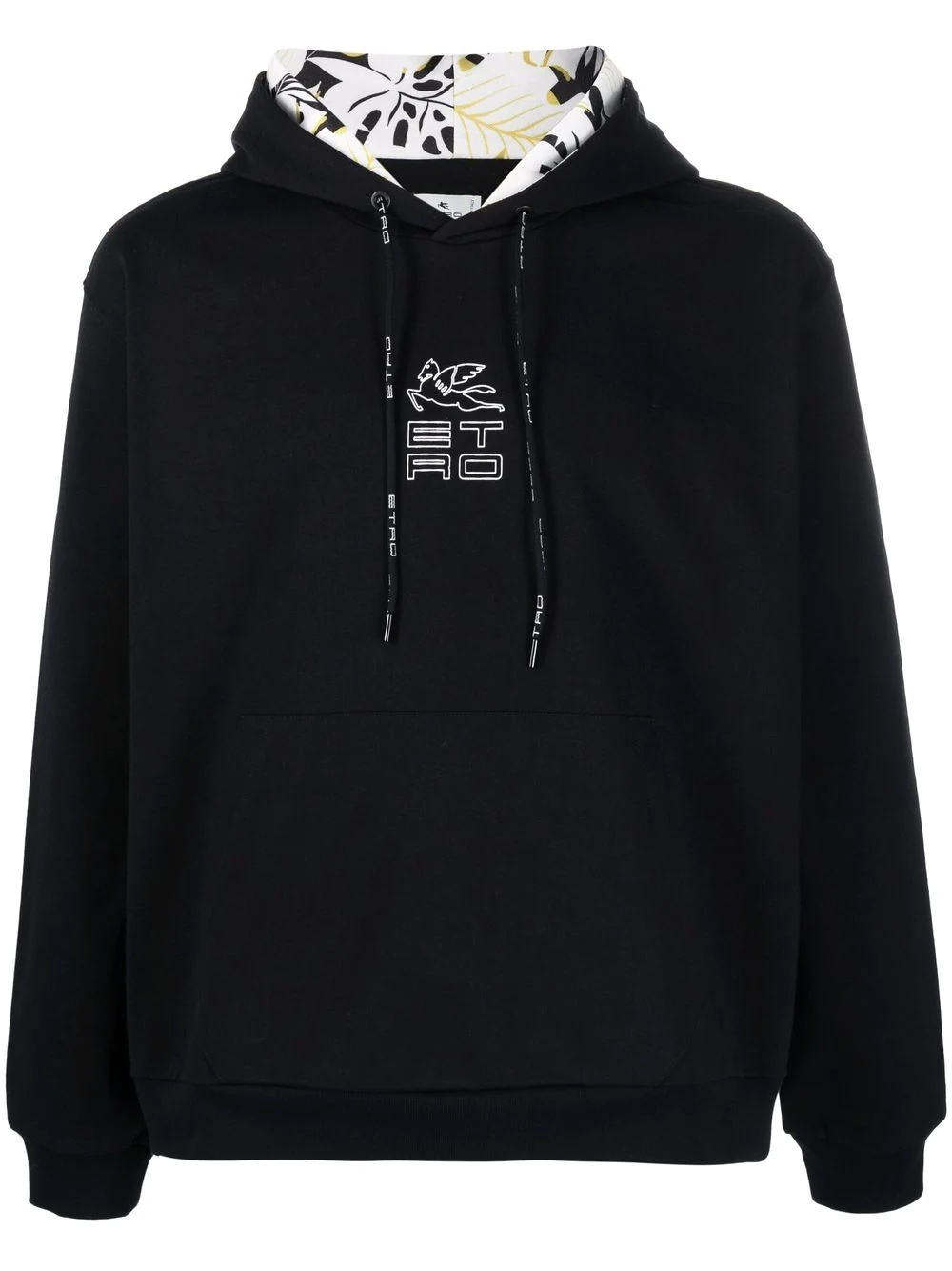 embroidered-logo pullover hoodie - 1