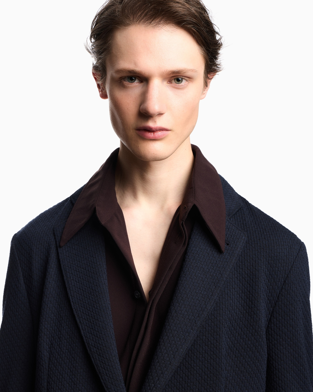 SINGLE-BREASTED JACKET IN A JACQUARD DOUBLE JERSEY KNIT - 5