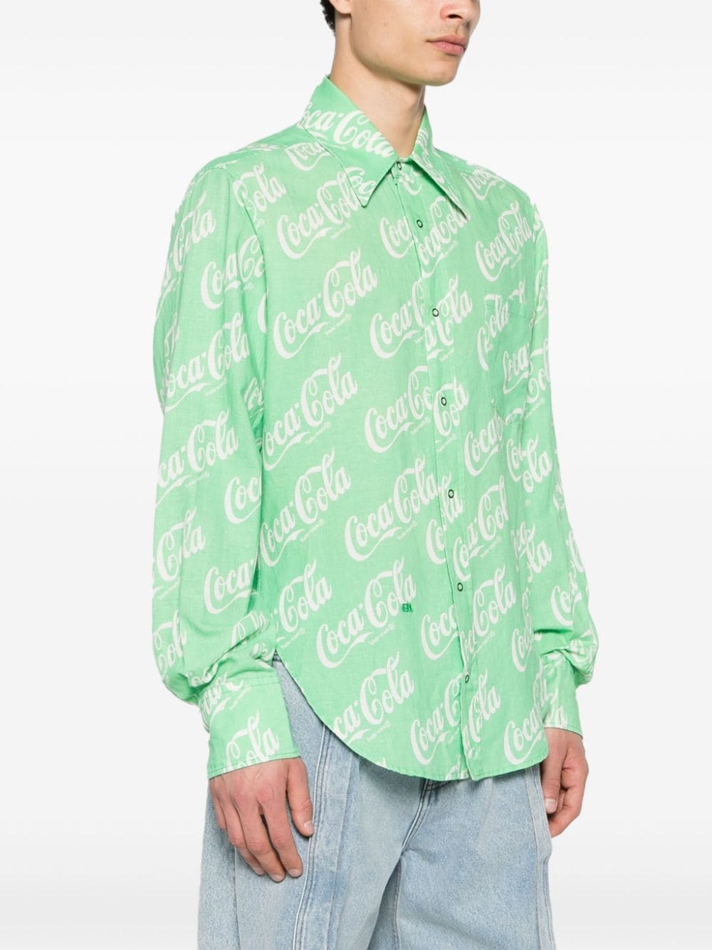x Coca-Cola monogram-print shirt - 4