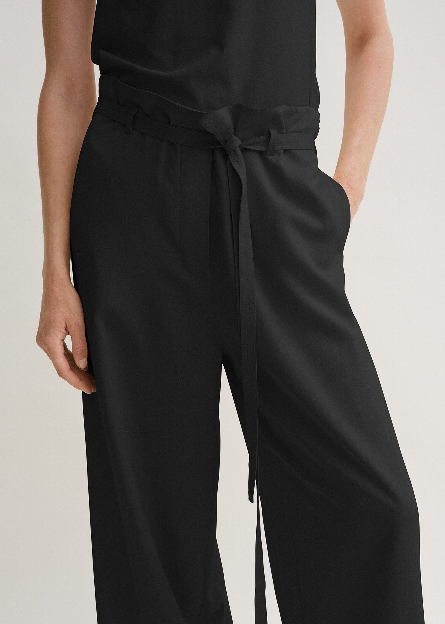 Fluid tie-waist trousers black - 5