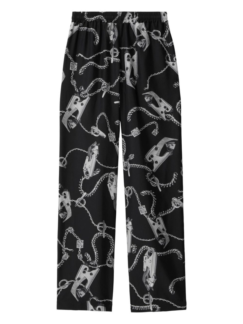 Burberry Knight Hardware silk trousers outlook