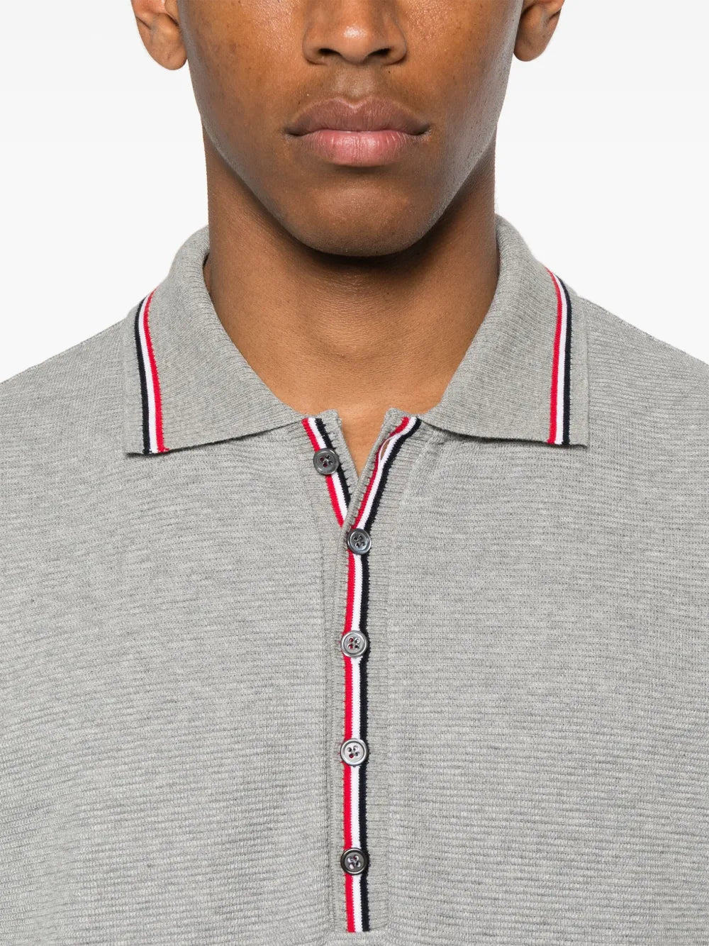 Cotton Waffle Rib Cuff Polo Men - 4