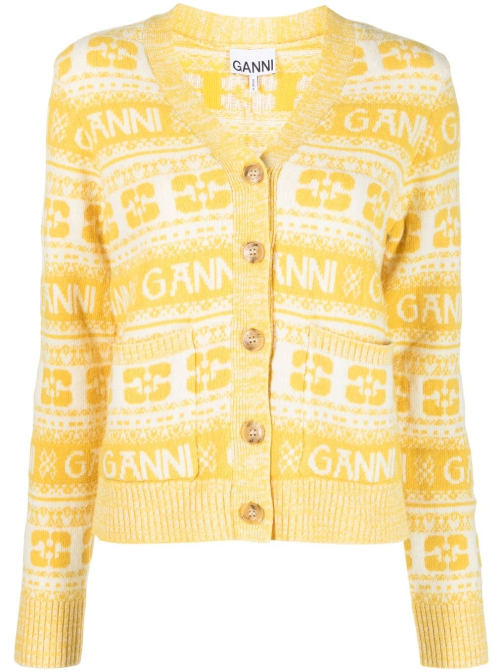 V-neck knit cardigan - 1