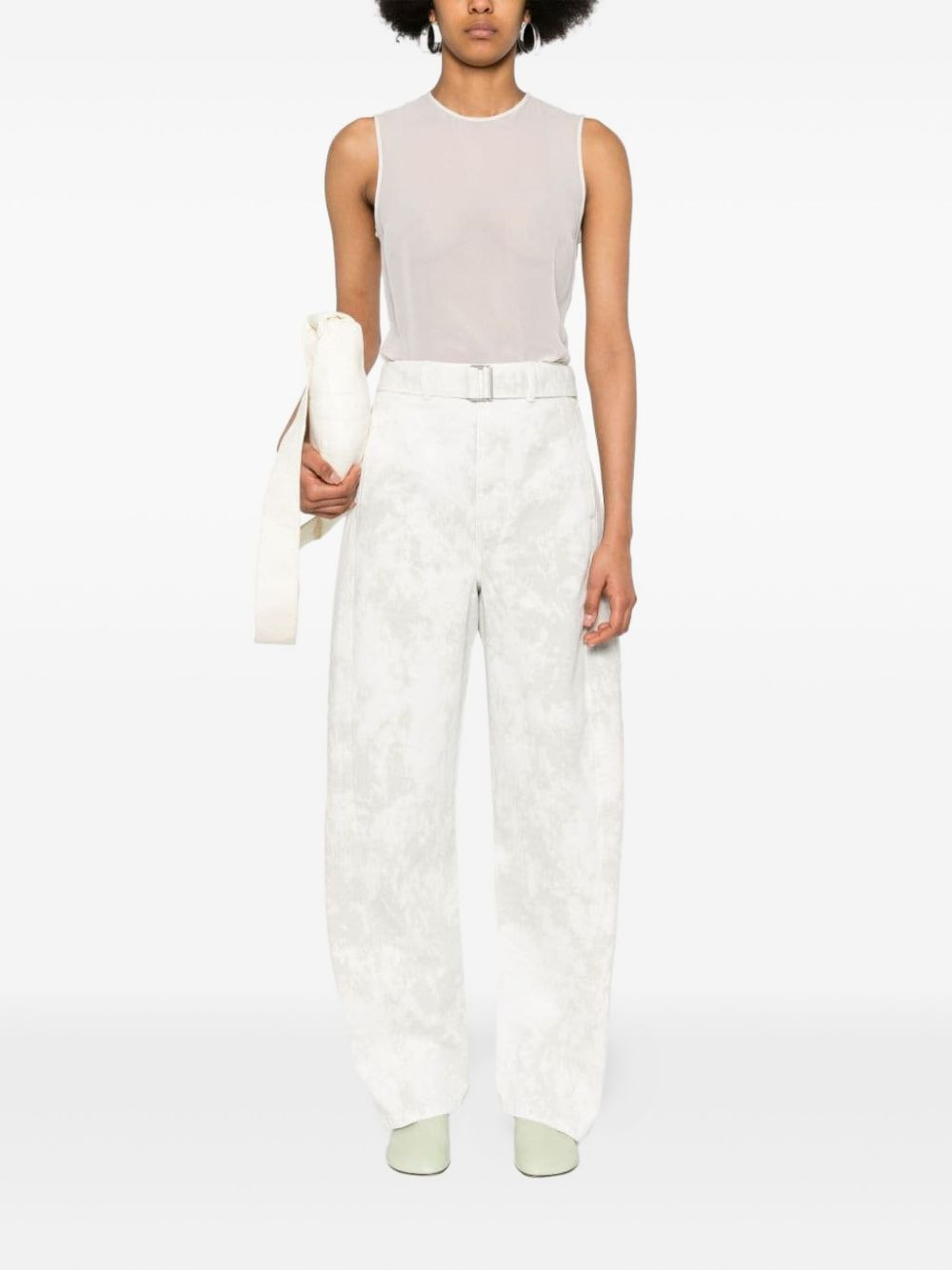 semi-sheer silk top - 2