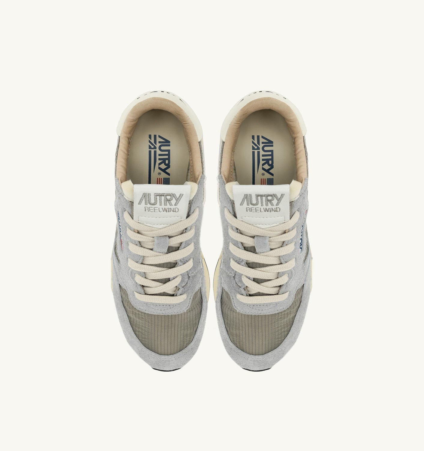 REELWIND LOW SNEAKERS IN IRIS GRAY AND MARSHMALLOW NYLON AND SUEDE - 5