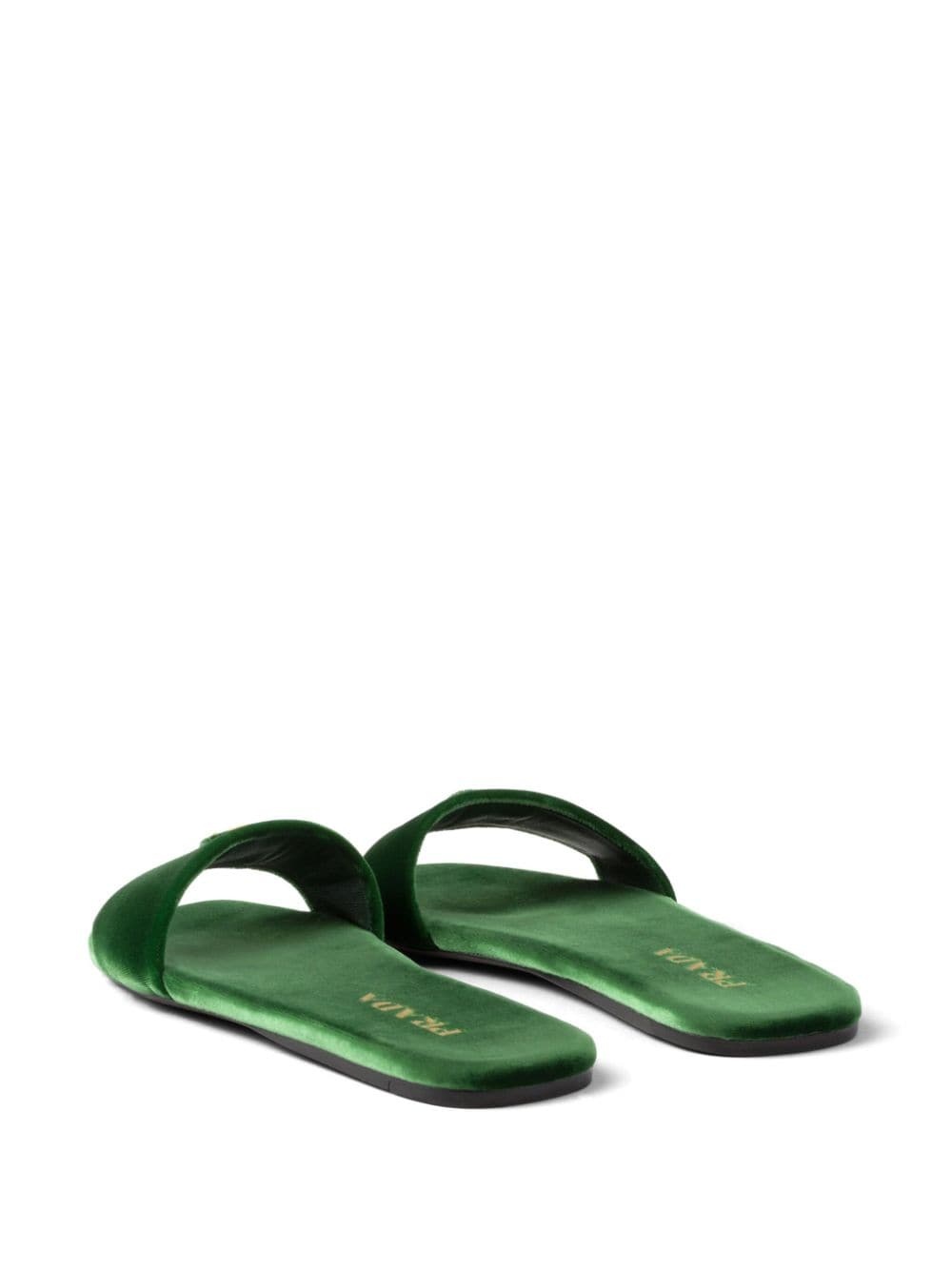 triangle-logo velvet slides - 3