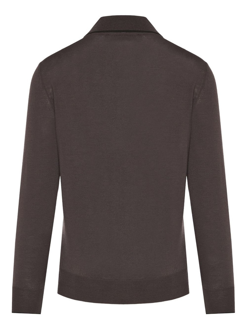 Canali wool blend polo shirt outlook