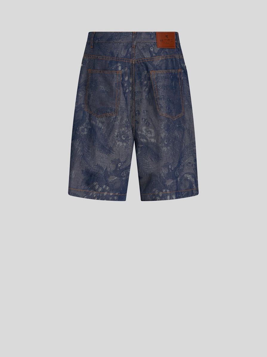 JACQUARD DENIM BERMUDA SHORTS - 5