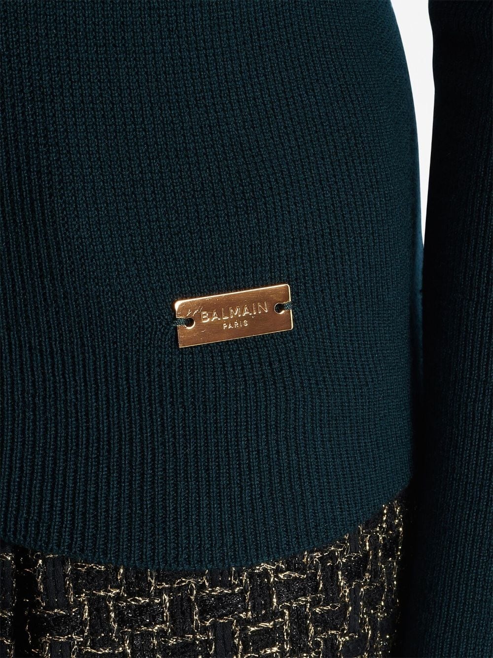 logo-plaque wool jumper - 6