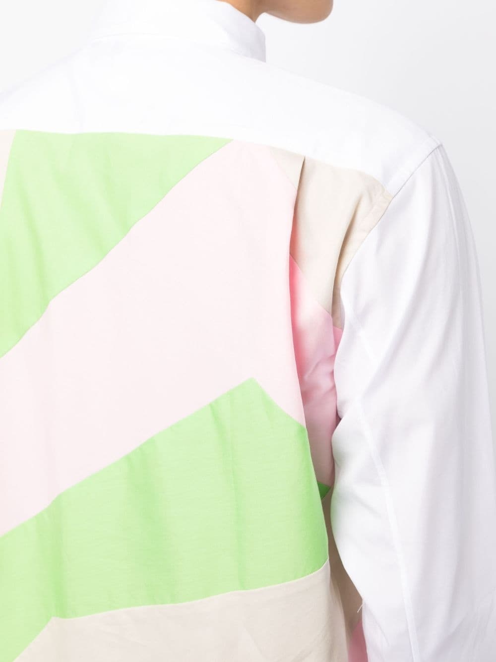 colour-block panelled cotton shirt - 5