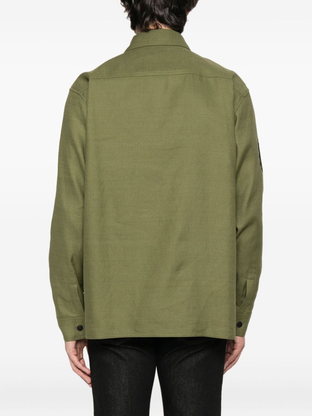embroidered-patch pocket shirt - 4