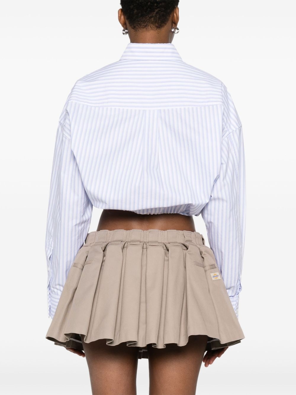 striped cropped shirt - 4
