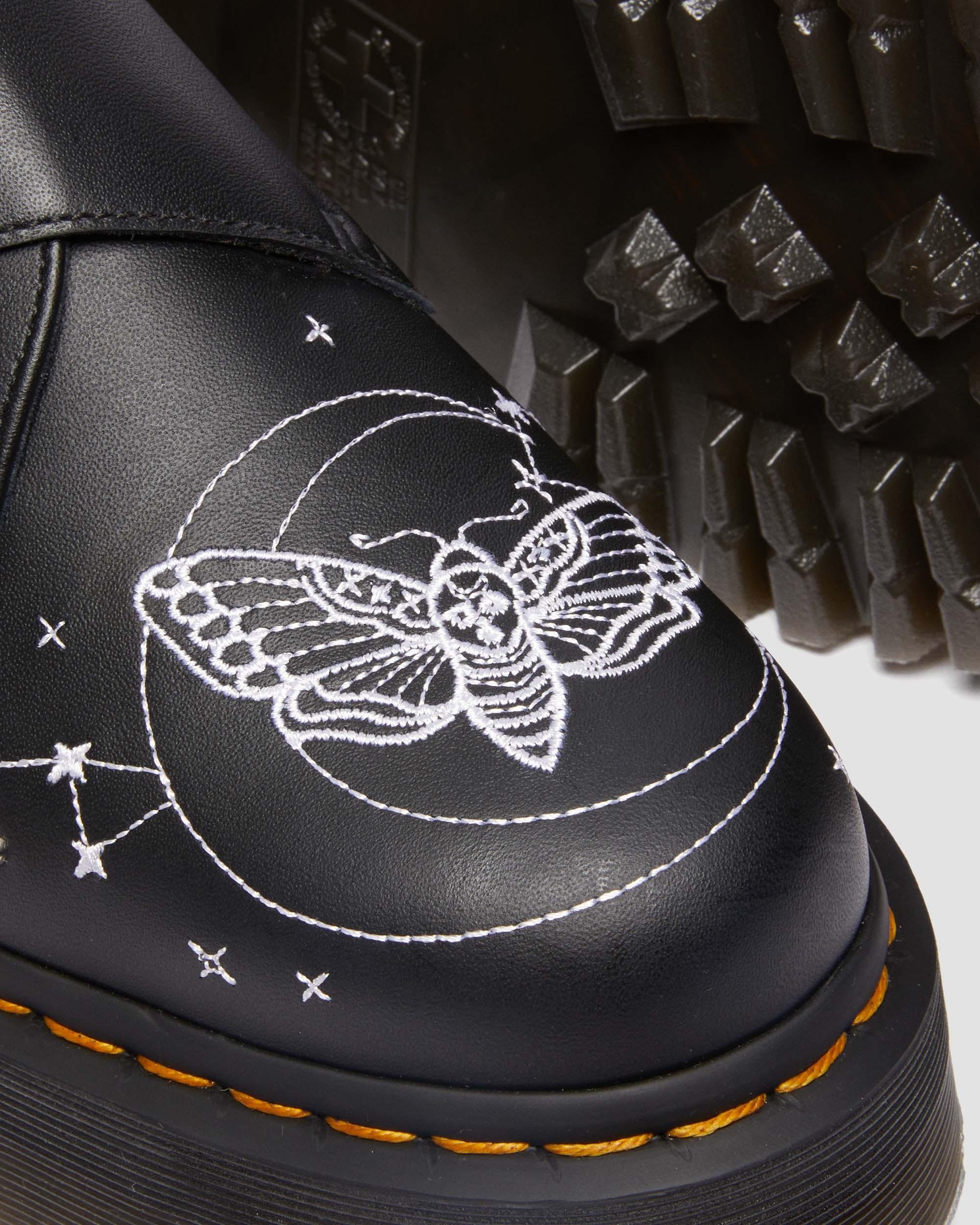 Monk Celestial Moth Leather Platform Shoes - 3
