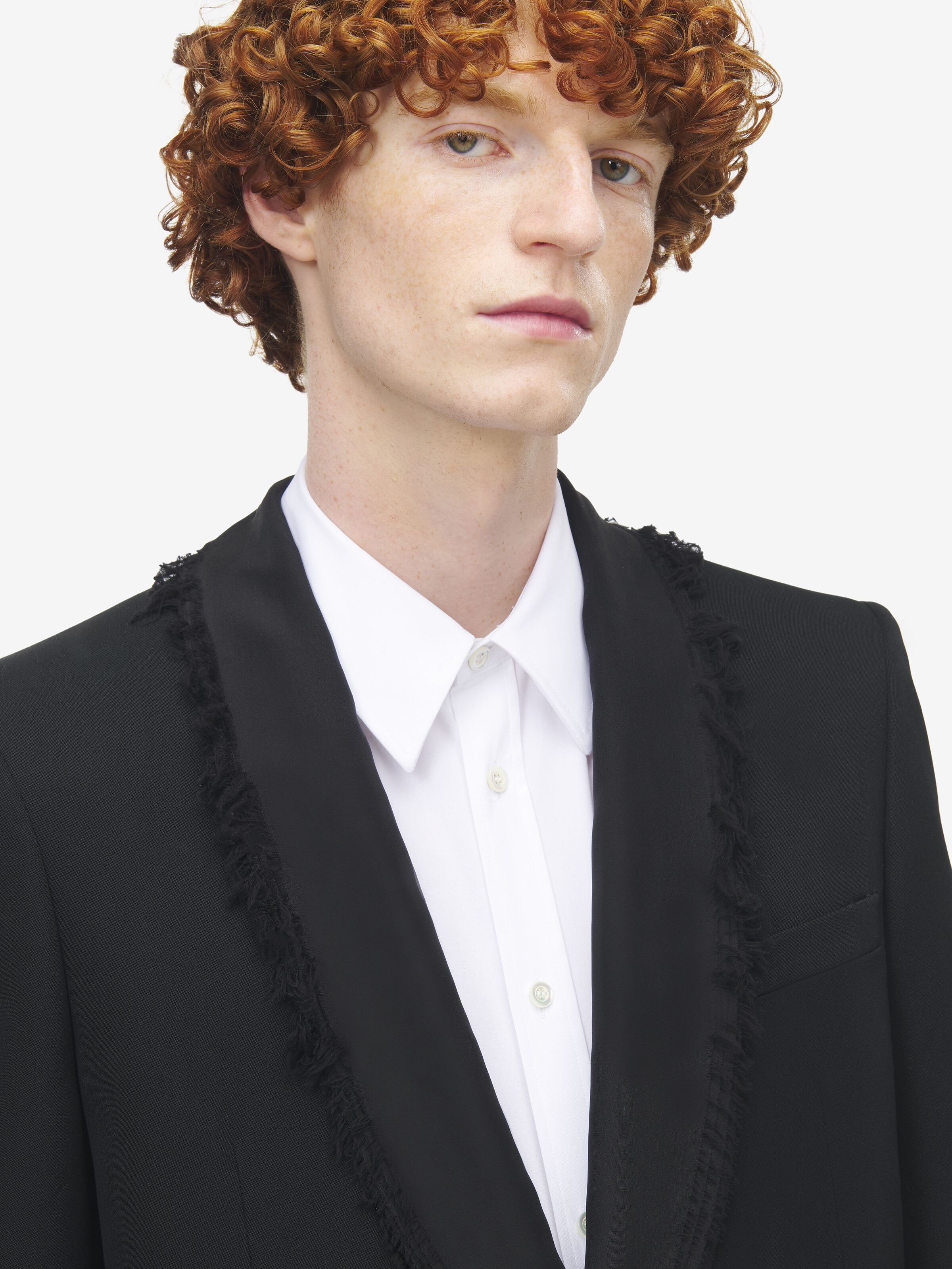 Frayed Lapel Single-breasted Jacket - 6