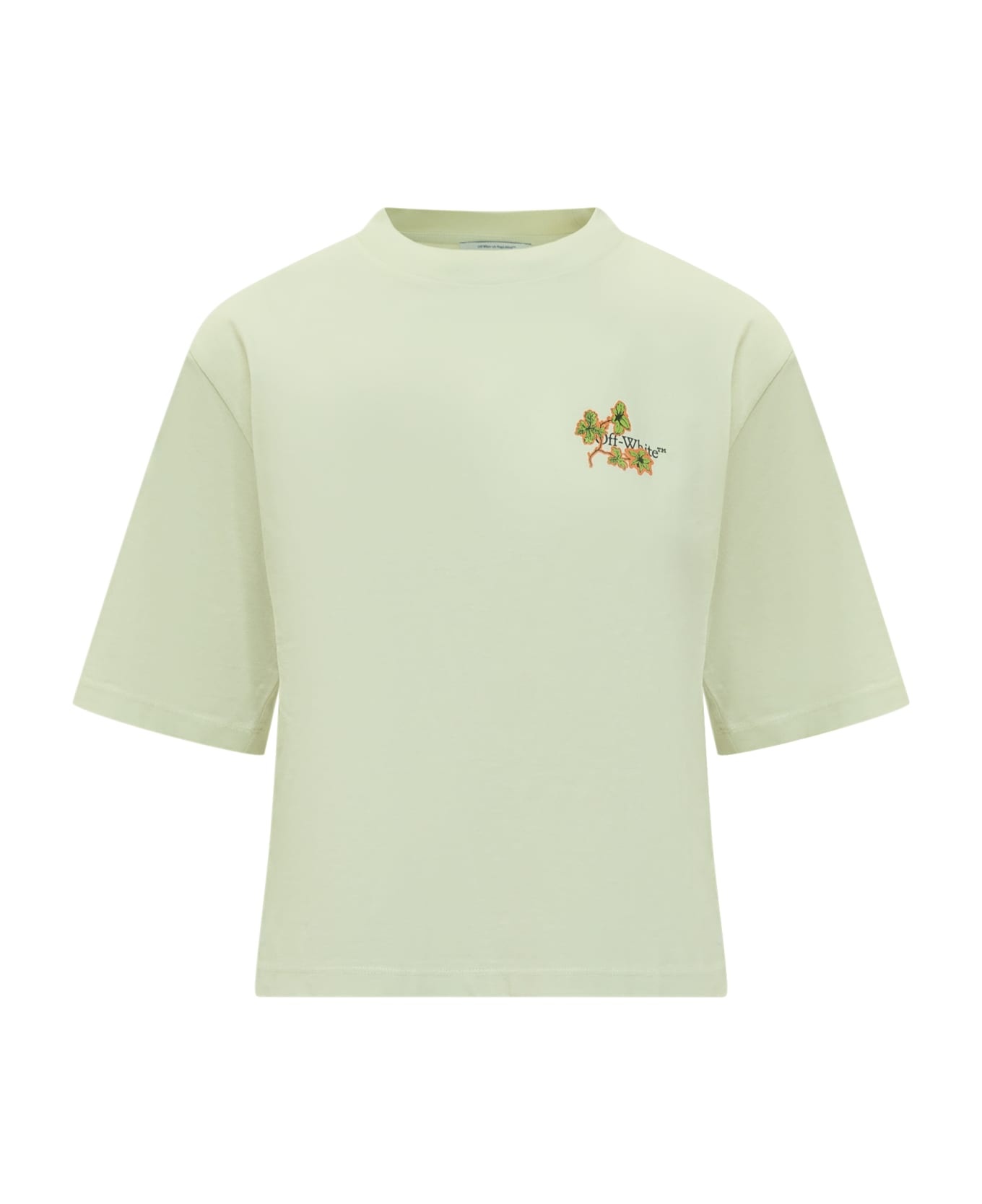 'ramage Flower' Green Cotton T-shirt - 1