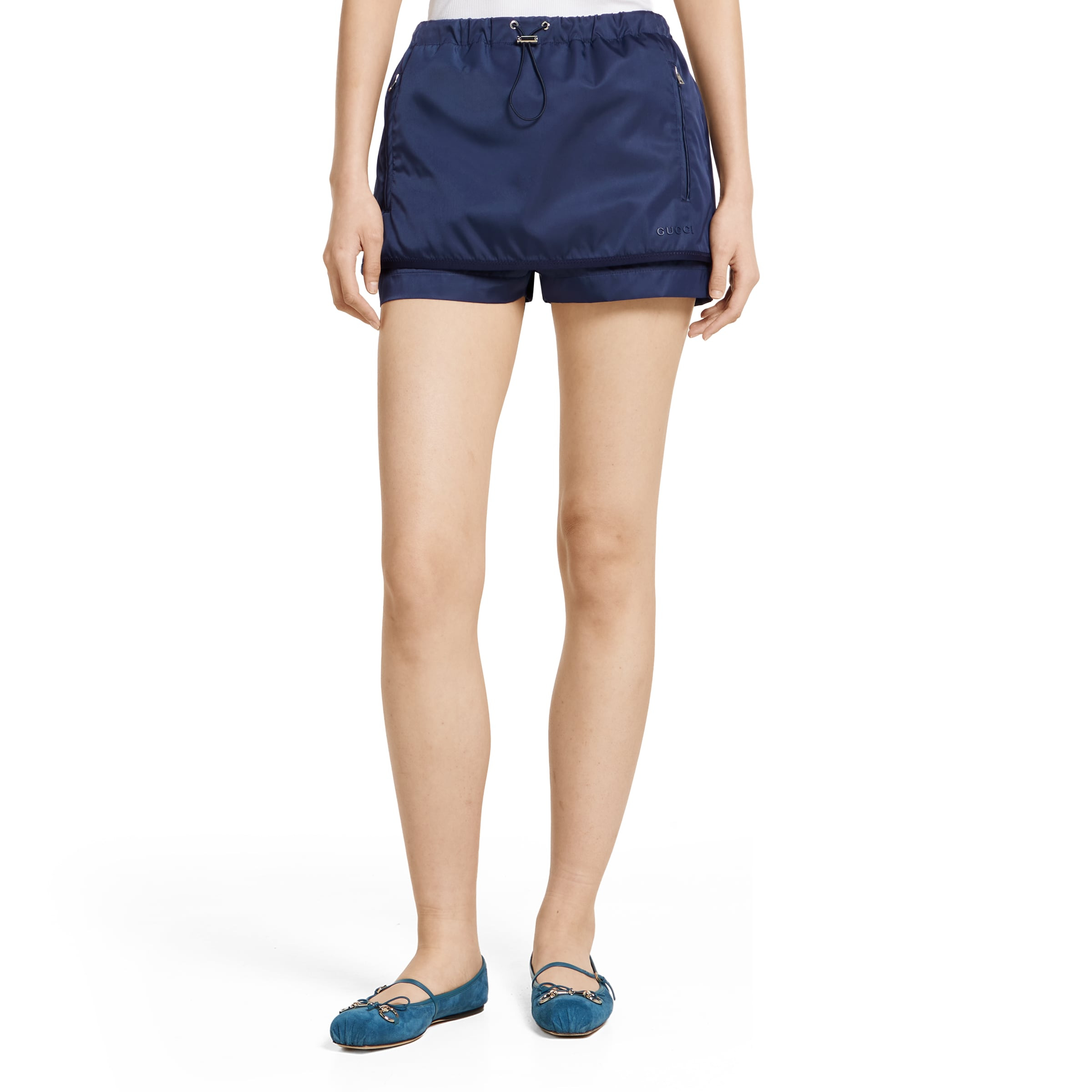 Gabardine nylon skort with metal logo - 3