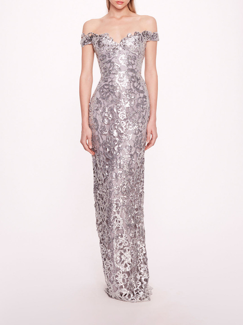 ORGANIC NECKLINE SEQUIN GOWN 소개 1