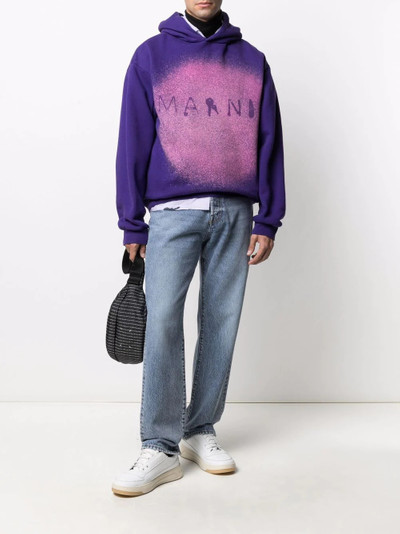 Marni paint splatter logo-print hoodie outlook